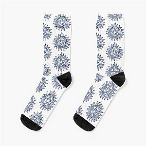 Supernatural Anti Possession Symbol BlackGrey ink Socks