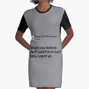 Power Trip J Cole Lyrics Graphic T-Shirt Dress