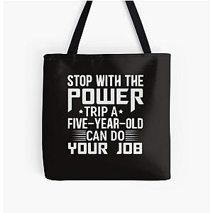 power trip  All Over Print Tote Bag