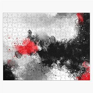 Power Trip - Black White Red Abstract Jigsaw Puzzle