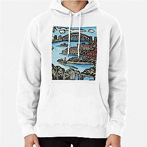 view on bridge  by Margaret Preston Pullover Hoodie RB1207