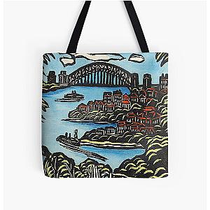 view on bridge  by Margaret Preston All Over Print Tote Bag RB1207