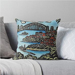 view on bridge  by Margaret Preston Throw Pillow RB1207