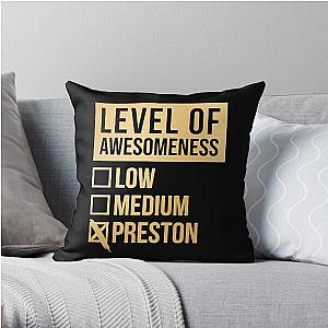 Level Of Preston in Gold Throw Pillow RB1207