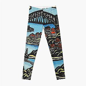 view on bridge  by Margaret Preston Leggings RB1207