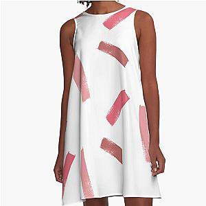 Pretty in Pink Hue in White A-Line Dress