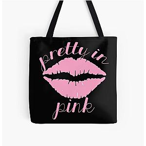 Pretty in Pink with Lips All Over Print Tote Bag