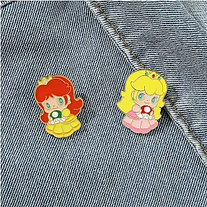 Cute Super Mario Bro Princess Peach Cute Cartoon Brooches