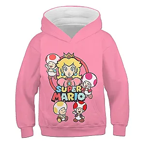 Super Mario Peach Princess Autumn Long Sleeve Top Hoodie Sweatshirts