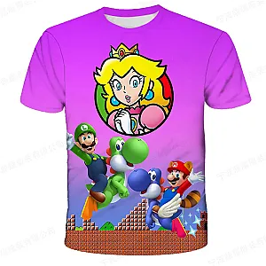 Super Mario Brothers Princess Peach Children's 3D T-shirt Pants Set