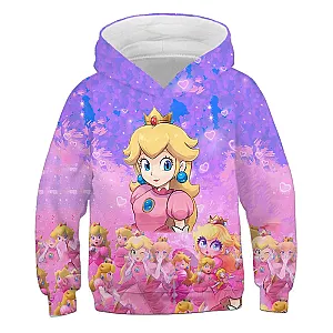 Super Mario Peach Princess Cartoon 3D Print Hoodies