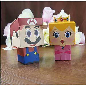 200pcs Cartoon Super Bros Princess Peach Bride and Groom Wedding Favors Candy Box