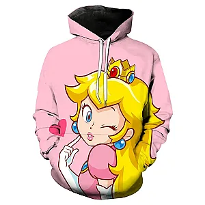 Peach Princess Printed Game Character 3D Print Hoodies