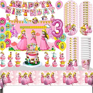 Super Mario Princess Peach Birthday Party Decoration