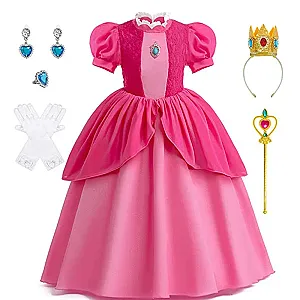 Peach Princess Costume Cosplay Dress For Girls