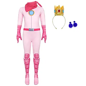 Princess Peach Jumpsuit Game Cosplay Suit