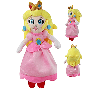 22cm Pink Dress Princess Peach Super Mario Bros Stuffed Toy Plush