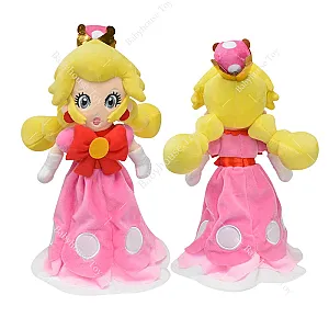 28cm Pink Dress Princess Peach Super Mario Bros Stuffed Toy Plush