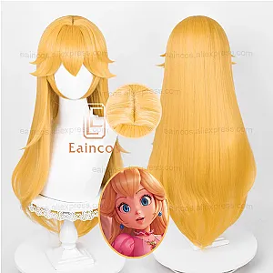 Princess Peach Cosplay 75cm Long Straight Golden Yellow Wigs