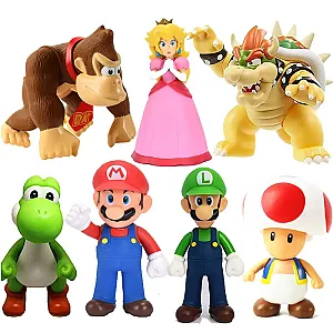 Super Mario Bros Peach Princess Toad Action Figure Toys