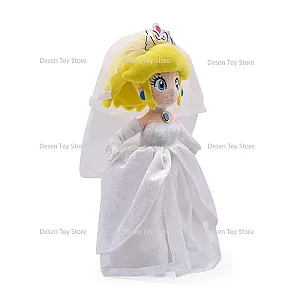 34cm White Wedding Press Princess Peach Mario Stuffed Toys Plush