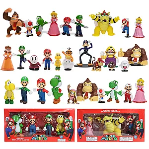 Super Mario Princess Peach Daisy Yoshi Bowser Donkey Action Figure Toys