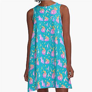 Promare Pattern (Bright Blue) A-Line Dress