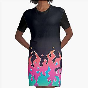 Promare Inspired Flames Graphic T-Shirt Dress