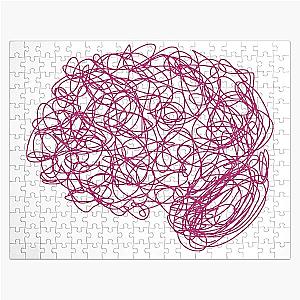 Fuchsia Pink Purple Brain Cerebral Psych Psychology Mental Health Neuroscience Anatomy Science Psychiatry Doodle Jigsaw Puzzle