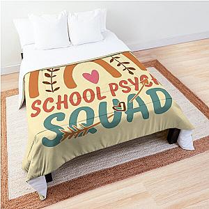 School Psych Squad Rainbow Quote Gift Idea For Men and Womens - Funny School Psych Comforter