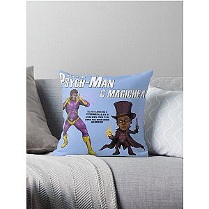 The Amazing Psych-Man & MagicHead Throw Pillow