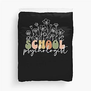 School Psychologist Psych Intern Psychologist Gift Idea Psychologist Appreciation Cute Psych Squad Duvet Cover