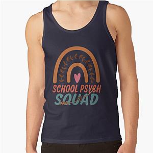 School Psych Squad Rainbow Quote Gift Idea For Men and Womens - Funny School Psych Tank Top
