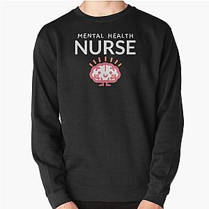 Psych mental health nurse little cute smiling brain Pullover Sweatshirt