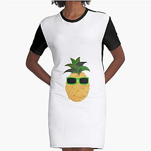 Psych Pineapple Graphic T-Shirt Dress