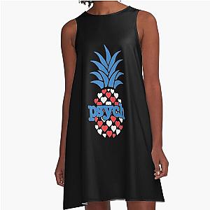 Psych Pineapple American Flag Fruit Vintage A-Line Dress