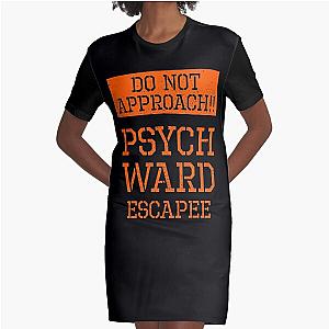 Psych Ward Funny Halloween Prison Graphic T-Shirt Dress