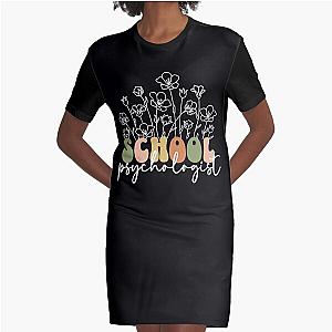 School Psychologist Psych Intern Psychologist Gift Idea Psychologist Appreciation Cute Psych Squad Graphic T-Shirt Dress