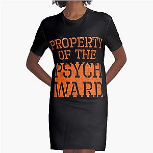 Psych Ward Funny Halloween Prison Graphic T-Shirt Dress