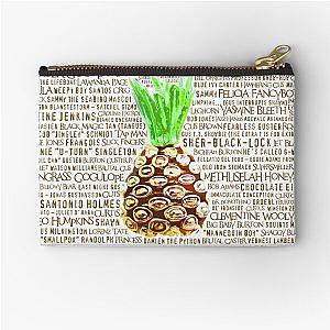 Psych Burton Guster Nicknames - Television Show Pineapple Room Decorative TV Pop Culture Humor Lime Neon Brown Zipper Pouch