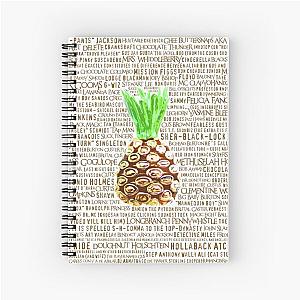 Psych Burton Guster Nicknames - Television Show Pineapple Room Decorative TV Pop Culture Humor Lime Neon Brown Spiral Notebook
