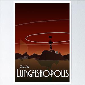 Psychonauts travel poster - Lungfishopolis Poster