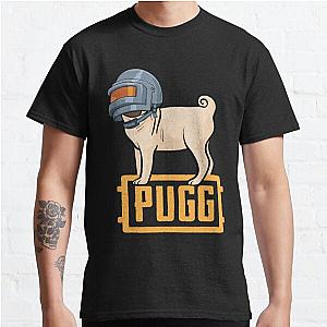 PUGG Cute Funny Pug Wearing PUBG Level 3 Helmet Classic T-Shirt