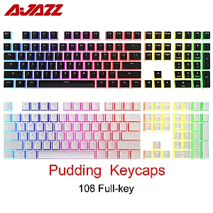 108 Keys Mechanical Keyboard PBT  RGB Backlight Push Button Cover Pudding Keycaps