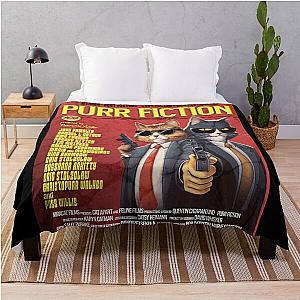Purr Fiction: Two Cool Cats in a Feline Filled Remake of Classic Film Pulp Fiction - Unique Hilarious and Fun Design for Cat Lovers and Film Fans Throw Blanket