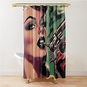 Retrop Pulp Girl Shower Curtain