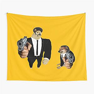 Swole vs Cheems Pulp Fiction Tapestry
