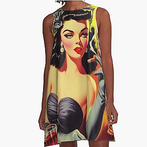1950s Pulp Woman Aline Dress