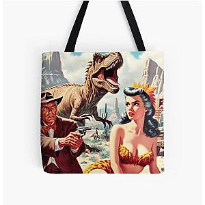 Vintage Dinosaur Print Tote Bag