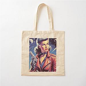 Retro Sci-Fi Girl Cotton Tote Bag